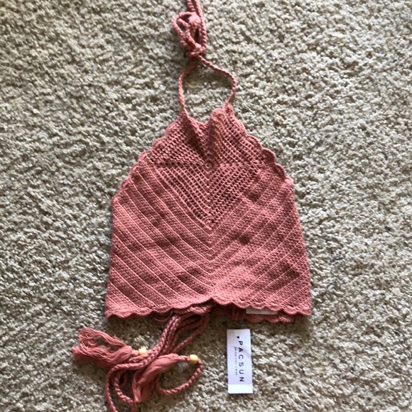 PacSun Tops - Crochet Halter Crop Top Pacsun